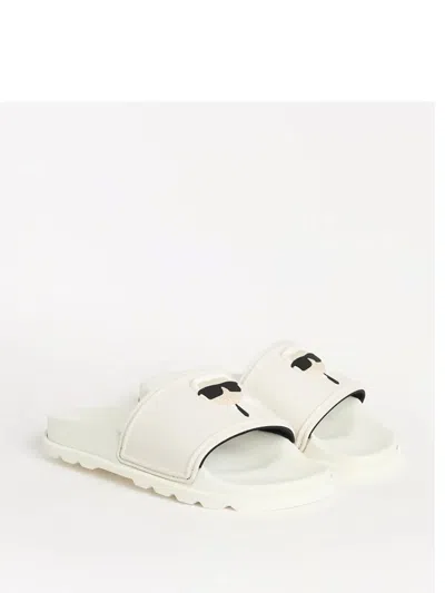 Karl Lagerfeld Ikon Slides In White