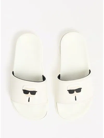 Karl Lagerfeld Ikon Slides In White
