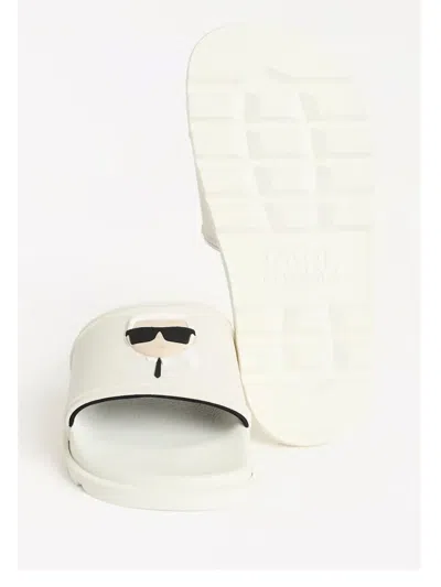 Karl Lagerfeld Ikon Slides In White