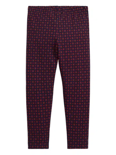 Polo Ralph Lauren Floral-print Jersey Leggings In Burgundy
