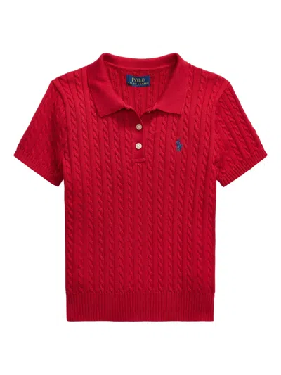 Polo Ralph Lauren Cable-knit Polo Sweater In Red