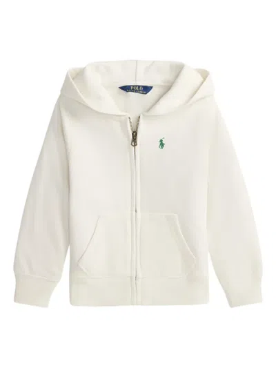 Polo Ralph Lauren Fleece Zip-up Hoodie In Neutral