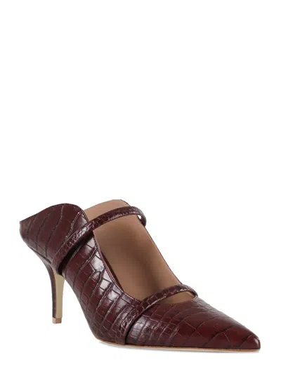 Malone Souliers 70mm Crocodile-effect Mules In Red