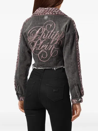 Philipp Plein Rhinestone-embellished Denim Jacket