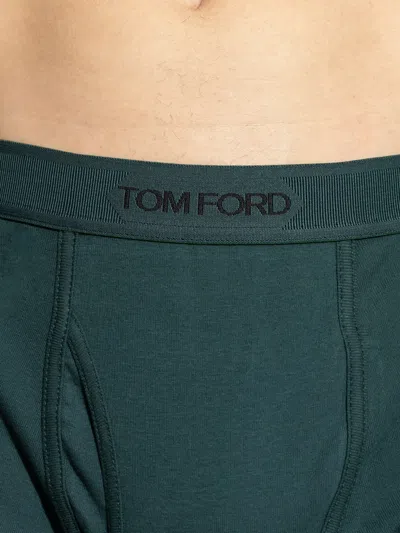 Tom Ford Logo-waistband Boxers In Green