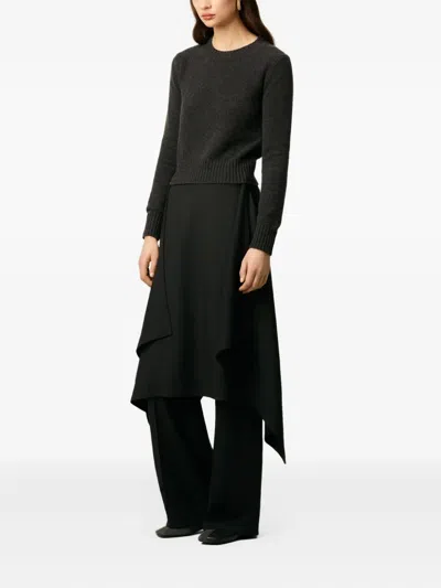 Ami Alexandre Mattiussi Layered Wool Trousers In Black