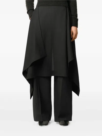 Ami Alexandre Mattiussi Layered Wool Trousers In Black