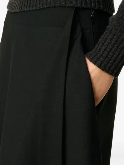 Ami Alexandre Mattiussi Layered Wool Trousers In Black