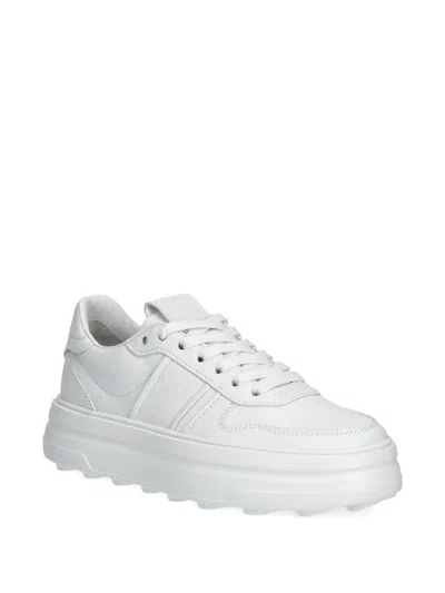 Kennel & Schmenger Lace-up Flatform Sneakers In White
