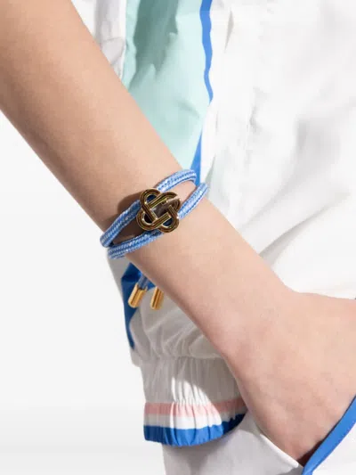 Casablanca Knotted Rope Bracelet In Blue