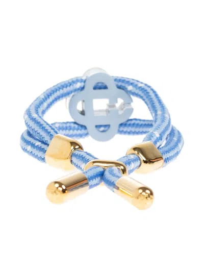 Casablanca Knotted Rope Bracelet In Blue