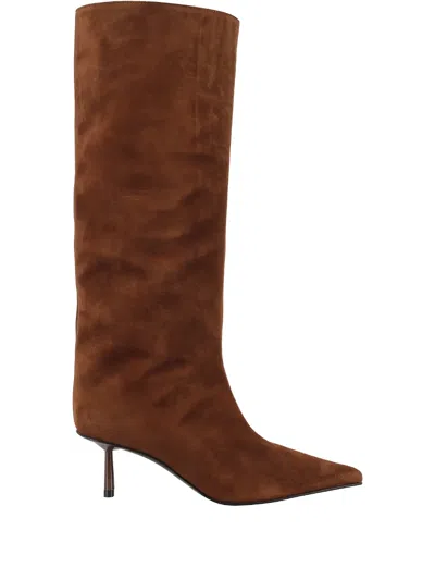 Le Silla Knee-high Toffee Suede Bella Boots In Brown