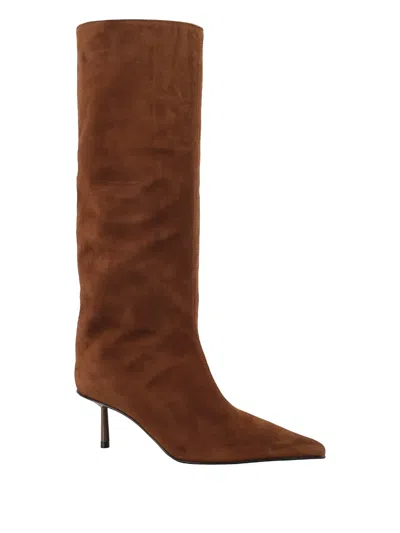 Le Silla Knee-high Toffee Suede Bella Boots In Brown