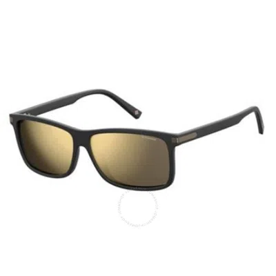Polaroid Grey Gold Mirror Rectangular Men's Sunglasses Pld 2075/s/x 0003/lm 59