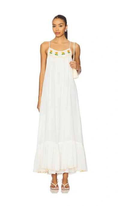 Free People Tip Toeing Tulip Midi Dress In White