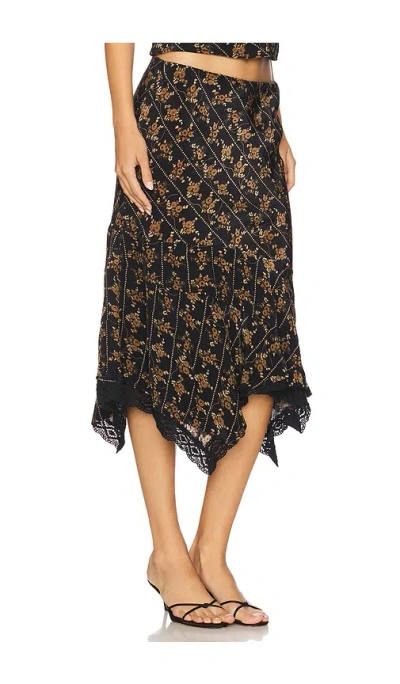 Free People Bali Sweet Escape Asymmetric Hem Skirt In Black