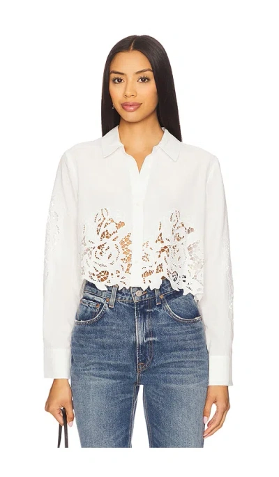 L Agence Seychelle Cropped Buttondown Top