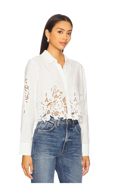 L Agence Seychelle Cropped Buttondown Top