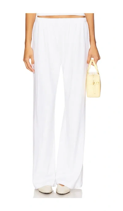 Leset Pointelle Crop Wide Leg Pant In White
