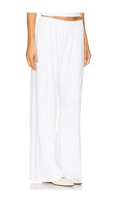 Leset Pointelle Crop Wide Leg Pant In White