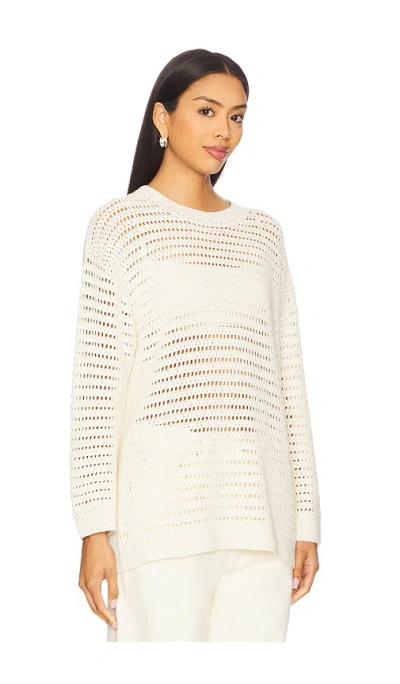 Leset Lucy Oversized Crew Pullover In White