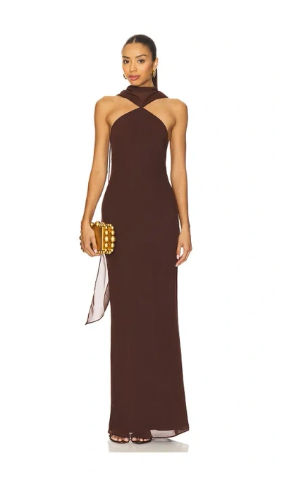 Amanda Uprichard Ashton Maxi Dress In Brown