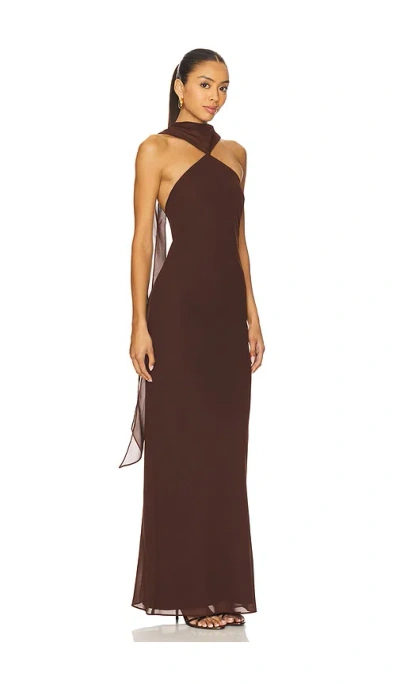 Amanda Uprichard Ashton Maxi Dress In Brown