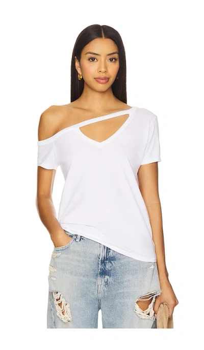 Michael Lauren Zire Short Sleeve Asymmetrical Cold Shoulder Tee
