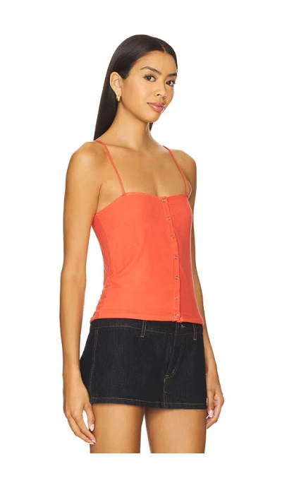 Michael Lauren Iva Snap Top In Orange