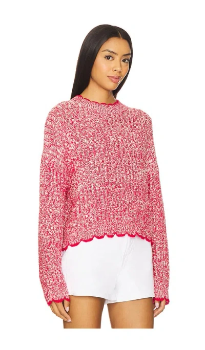 Autumn Cashmere Ladder-stitch Scalloped-trim Sweater