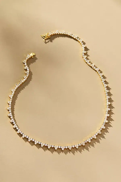 By Anthropologie Crystal Cluster Tennis Necklace