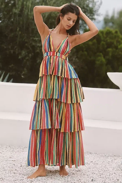 Ro's Garden Nevada Cotton Sleeveless V-neck Midi Dress