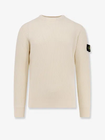 Stone Island Ribbed Crew-neck Cotton Sweater With Long Sleeves