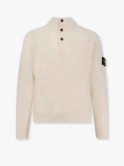 Stone Island Certified Virgin Wool Blend Sweater In Neutral