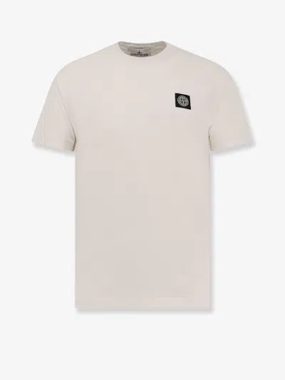 Stone Island Short-sleeved T-shirt With Compass Logo Patch In Neutral