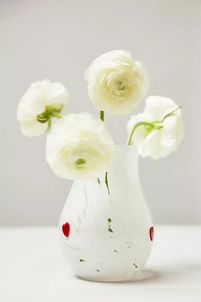 Anthropologie The Icon Cheena Glass Vase In White