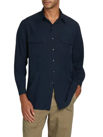 Awet Men's Luwah Button-front Shirt In Blue