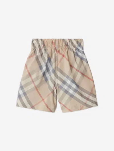 Burberry Boys Fabien Check Shorts In Neutral