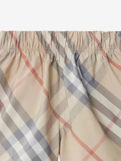 Burberry Boys Fabien Check Shorts In Neutral