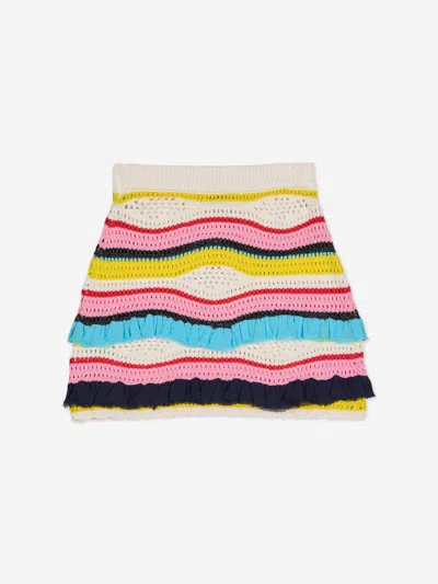 Msgm Girls Knitted Skirt In Multi