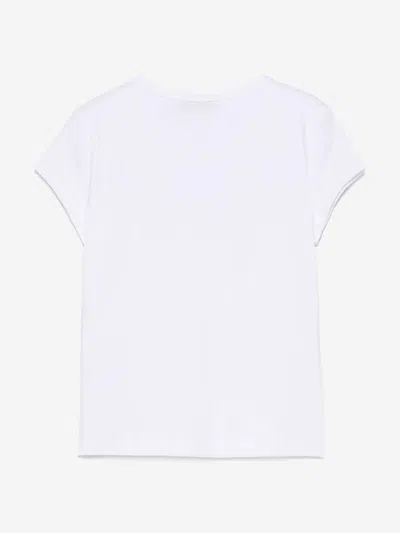 Msgm Girls Logo Jersey T-shirt In White
