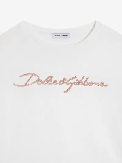 Dolce & Gabbana Logo-embellished T-shirt In White