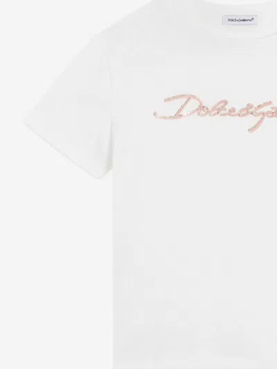 Dolce & Gabbana Logo-embellished T-shirt In White