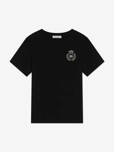 Dolce & Gabbana Logo Patch T-shirt In Black