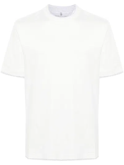 Brunello Cucinelli Solid Crewneck T-shirt In White
