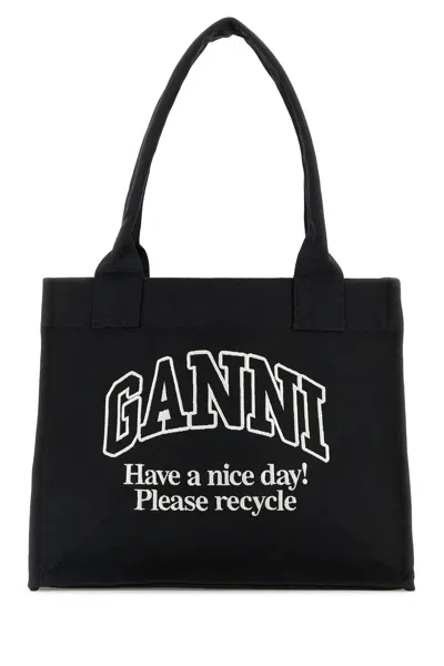 Ganni Slate Canvas Shopping Bag