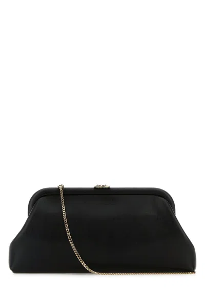 Jimmy Choo Black Leather Skylar Clutch
