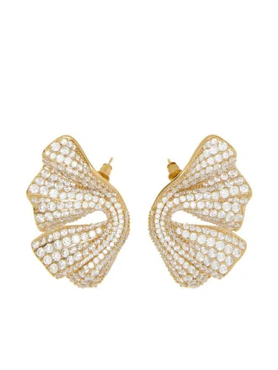 Ferragamo Drape Earrings In Gold