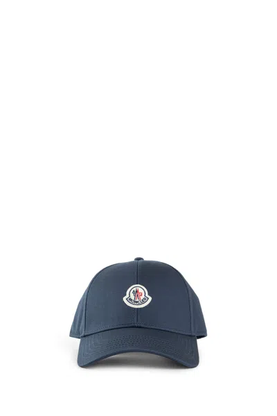 Moncler Man Blue Hats In Multi