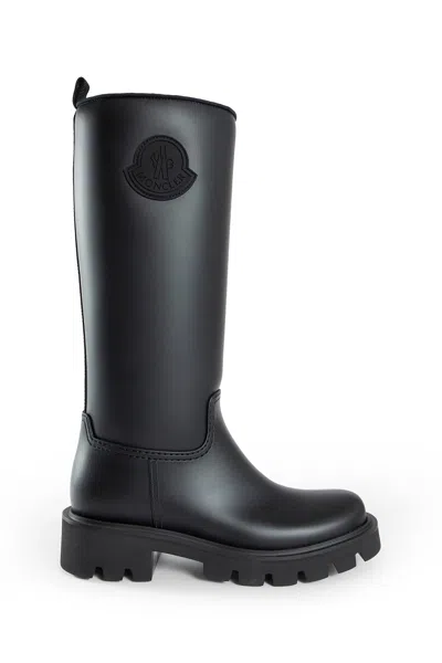 Moncler Rubber Kickstream Boots With Drawstring In Black
